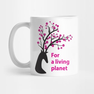 Beautiful deer art. Save the planet. Eco-print Mug